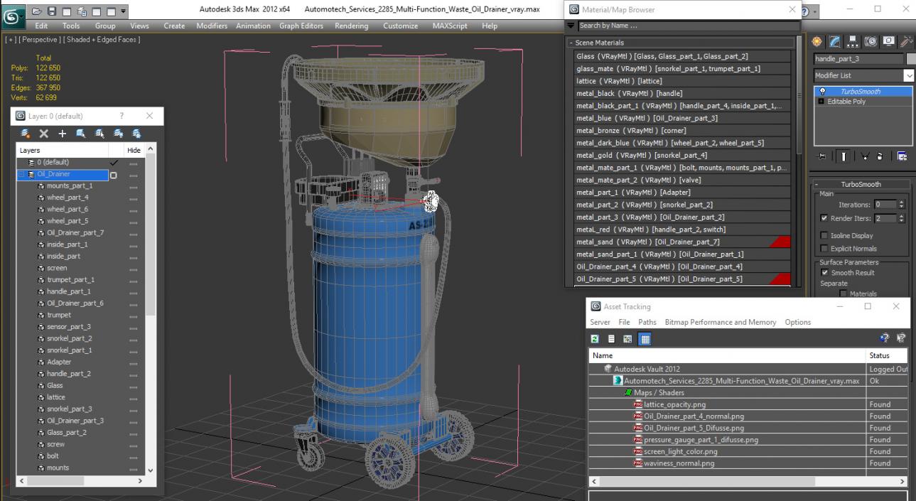 Automotech Services 2285 Multi-Function Waste Oil Drainer 3D