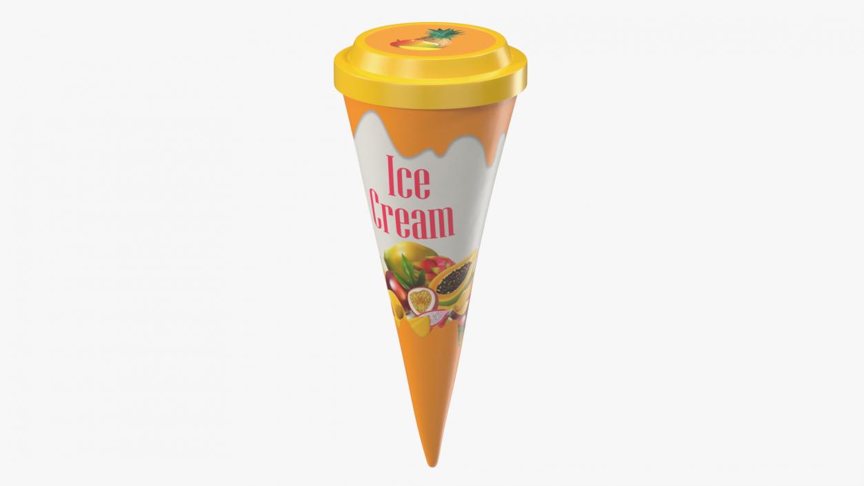 Cone Ice Cream with Cap Mockup Tropic 3D