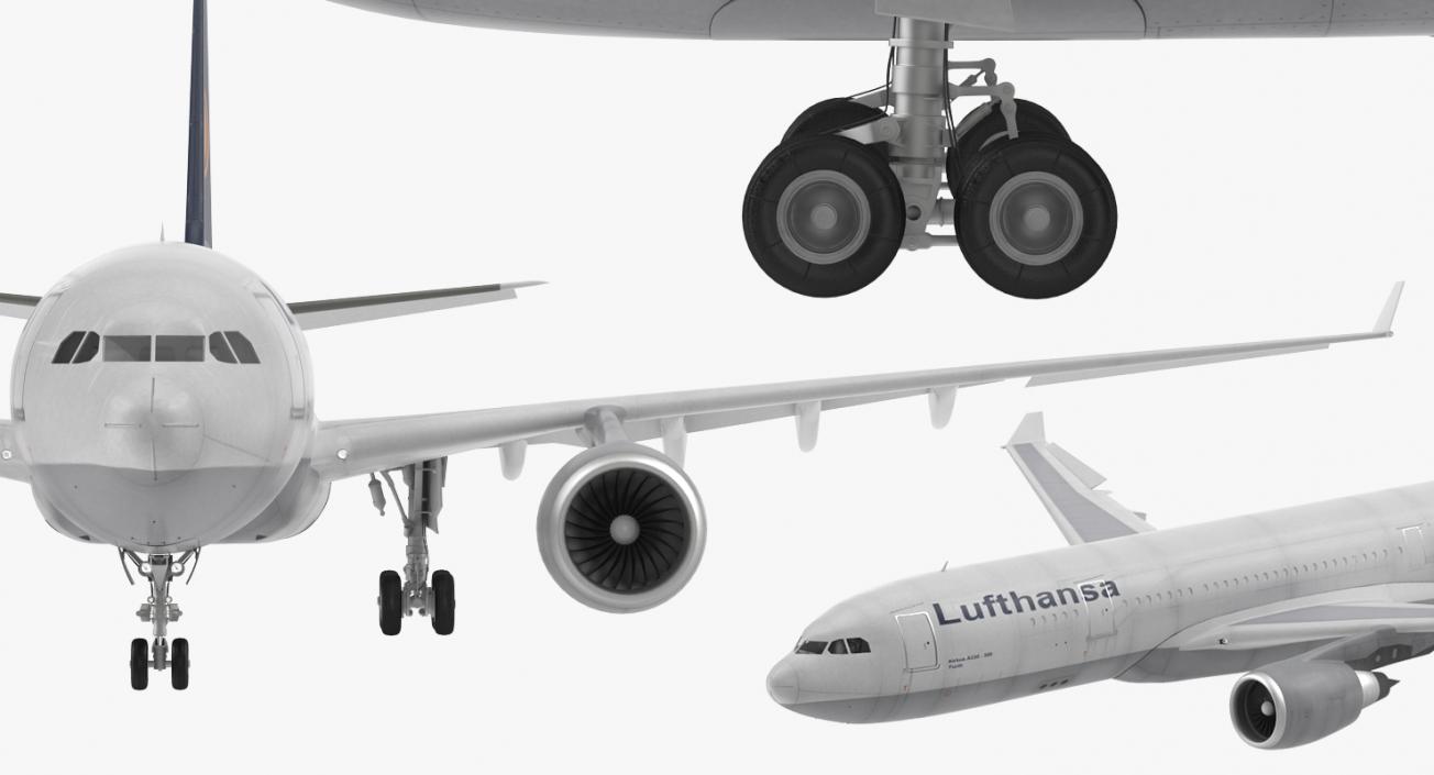 Airbus A330-P2F Lufthansa Rigged 3D