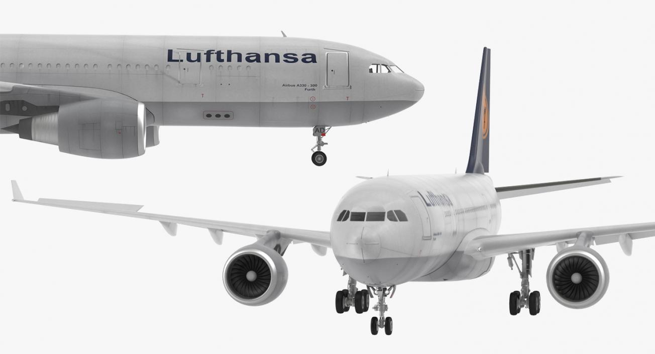 Airbus A330-P2F Lufthansa Rigged 3D