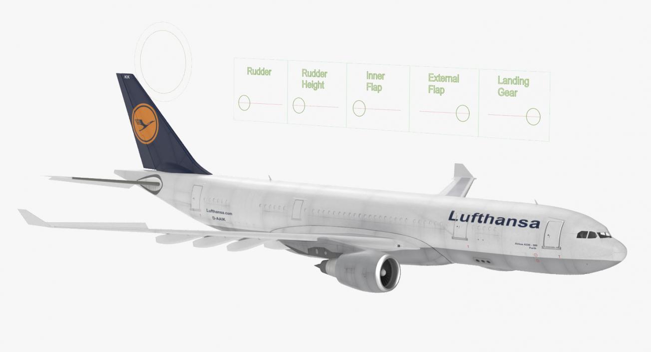 Airbus A330-P2F Lufthansa Rigged 3D