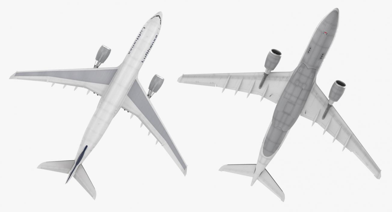 Airbus A330-P2F Lufthansa Rigged 3D