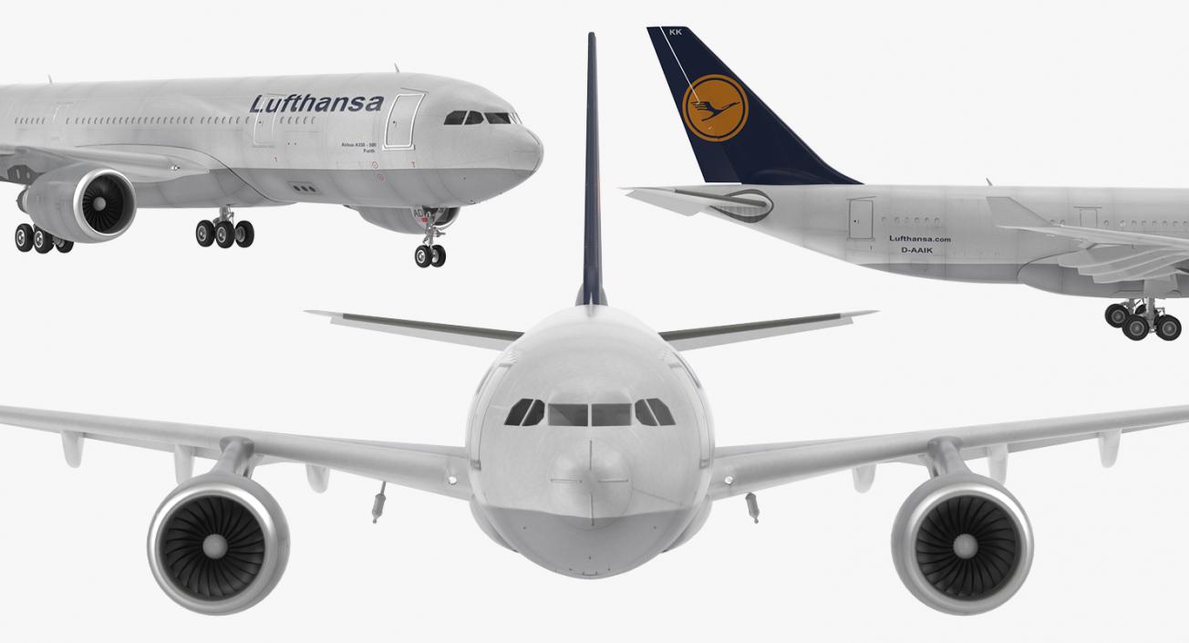 Airbus A330-P2F Lufthansa Rigged 3D