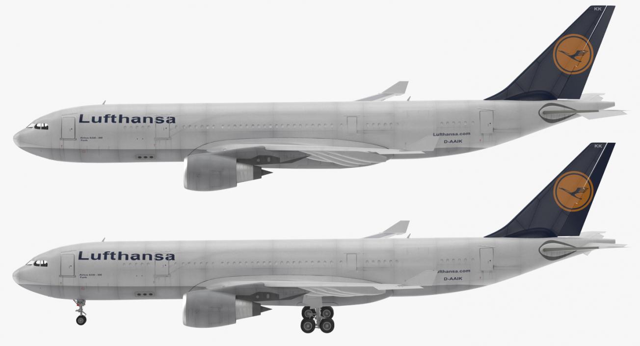 Airbus A330-P2F Lufthansa Rigged 3D