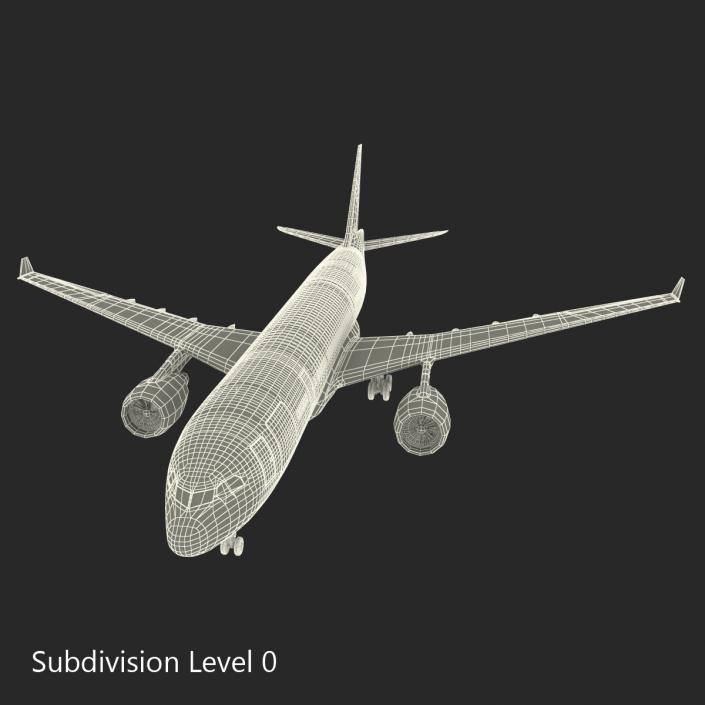 Airbus A330-P2F Lufthansa Rigged 3D