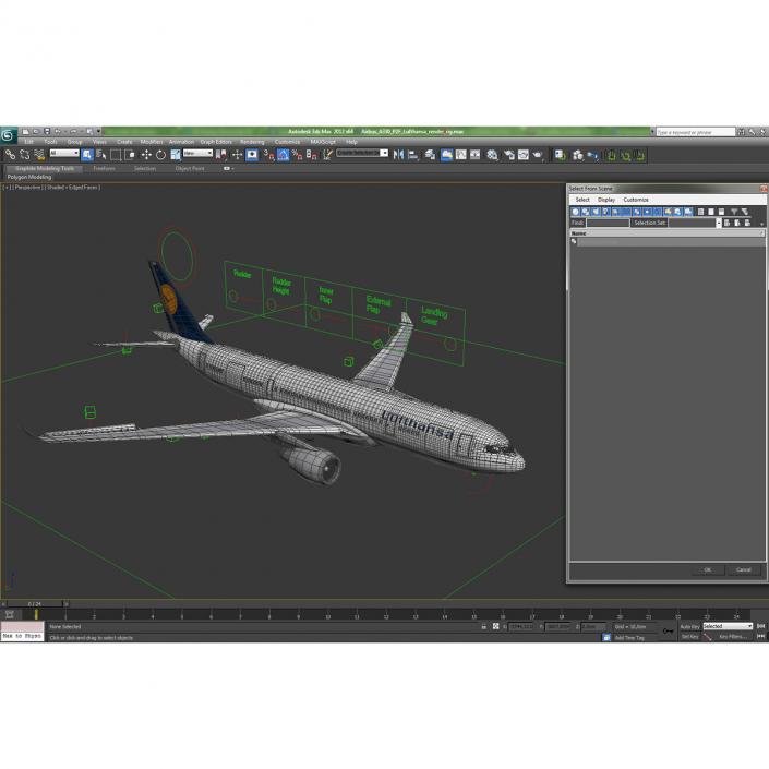 Airbus A330-P2F Lufthansa Rigged 3D