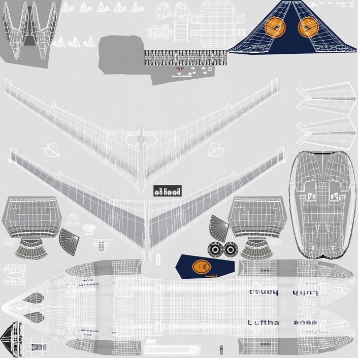 Airbus A330-P2F Lufthansa Rigged 3D