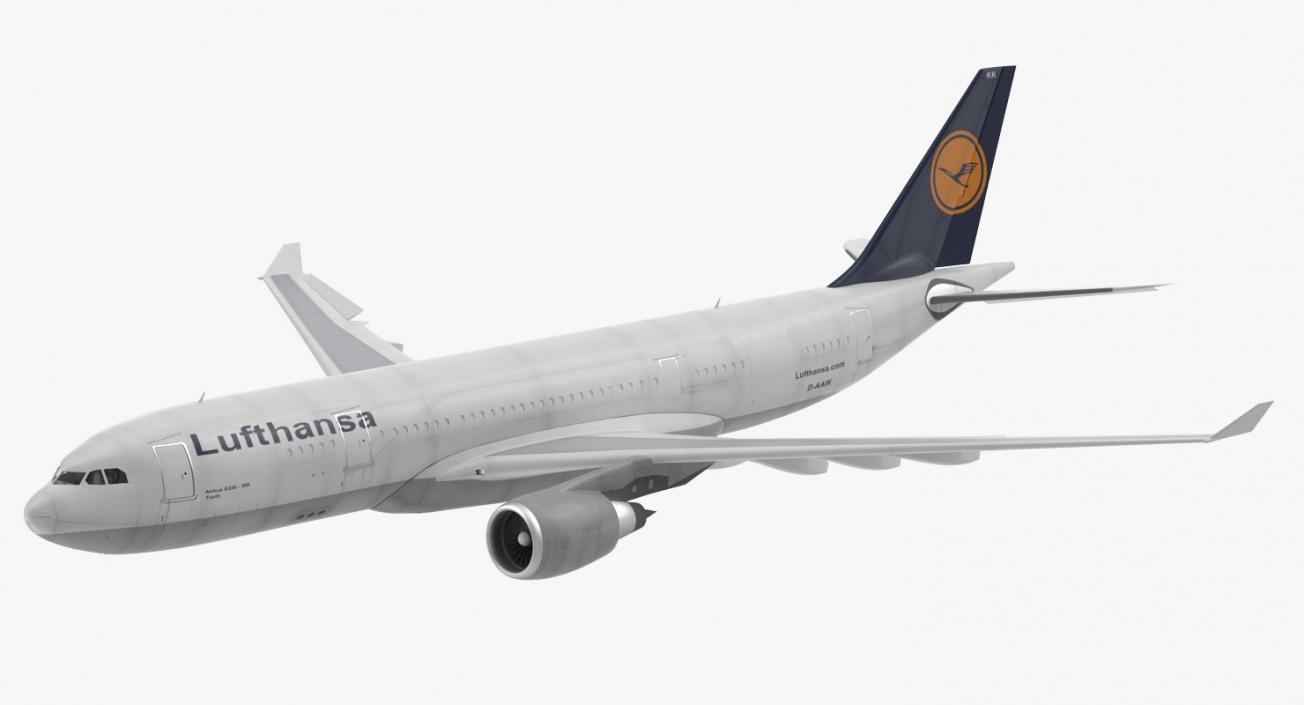 Airbus A330-P2F Lufthansa Rigged 3D