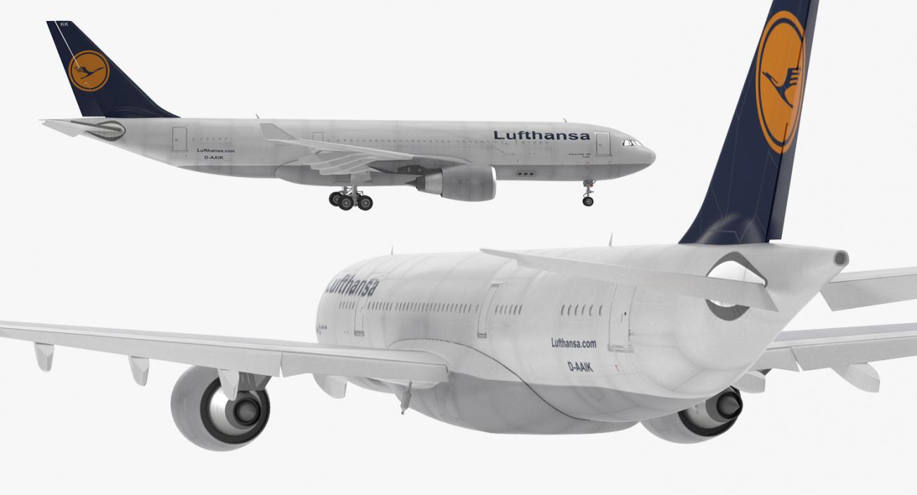 Airbus A330-P2F Lufthansa Rigged 3D