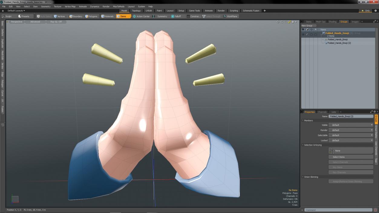 3D model Folded Hands Emoji 2