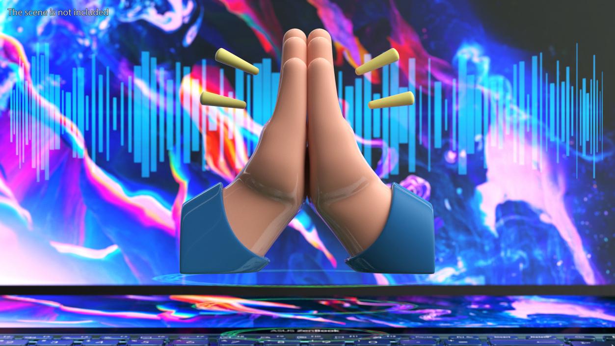 3D model Folded Hands Emoji 2