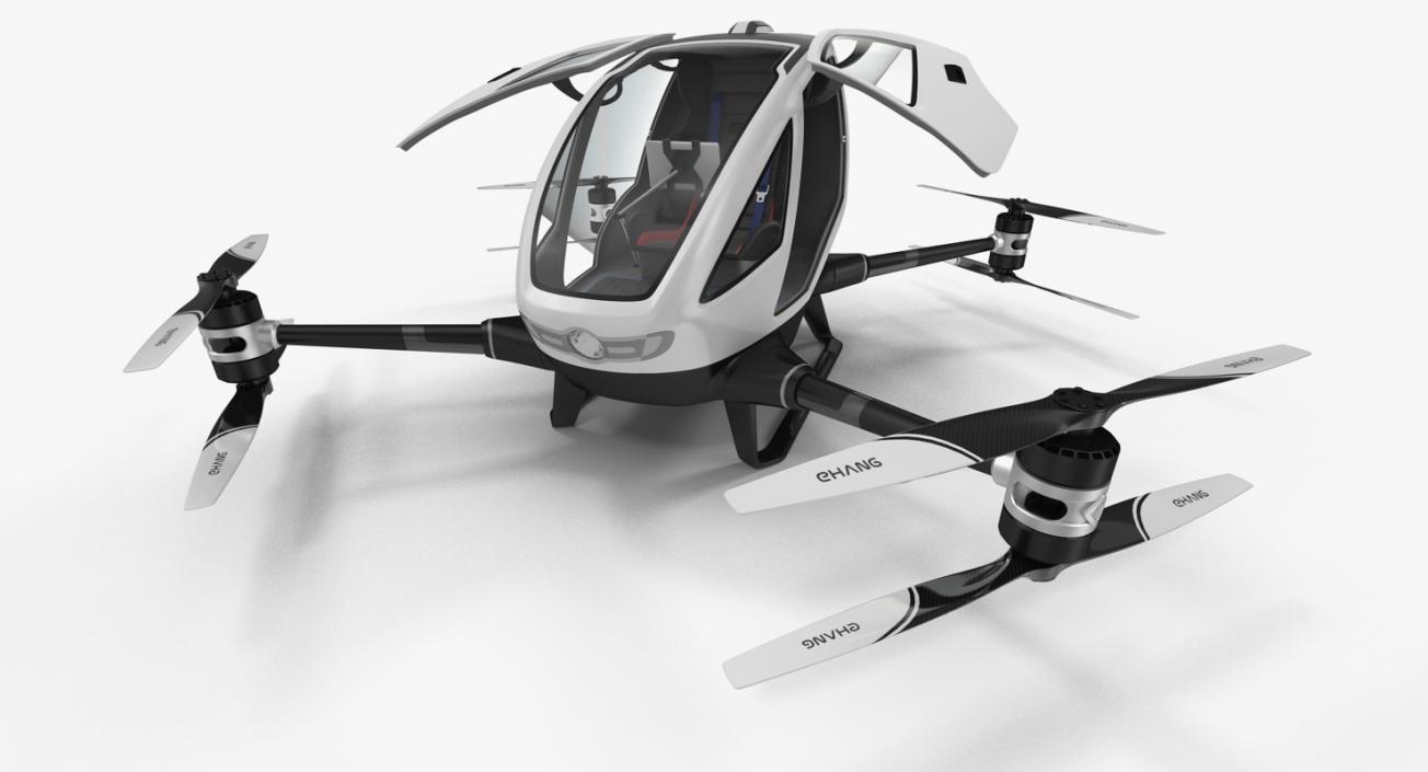 Autonomous Aerial Vehicle Ehang 184 Rigged 3D