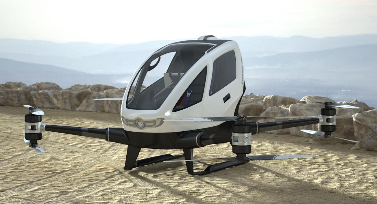 Autonomous Aerial Vehicle Ehang 184 Rigged 3D