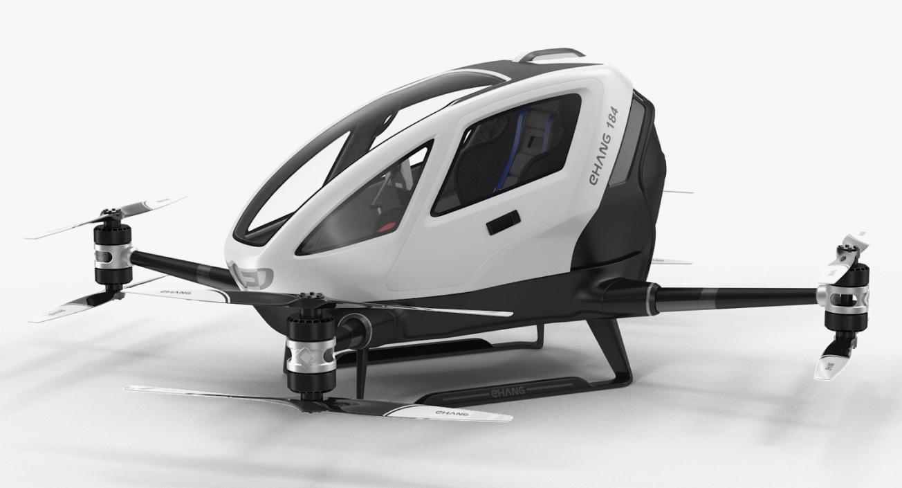 Autonomous Aerial Vehicle Ehang 184 Rigged 3D