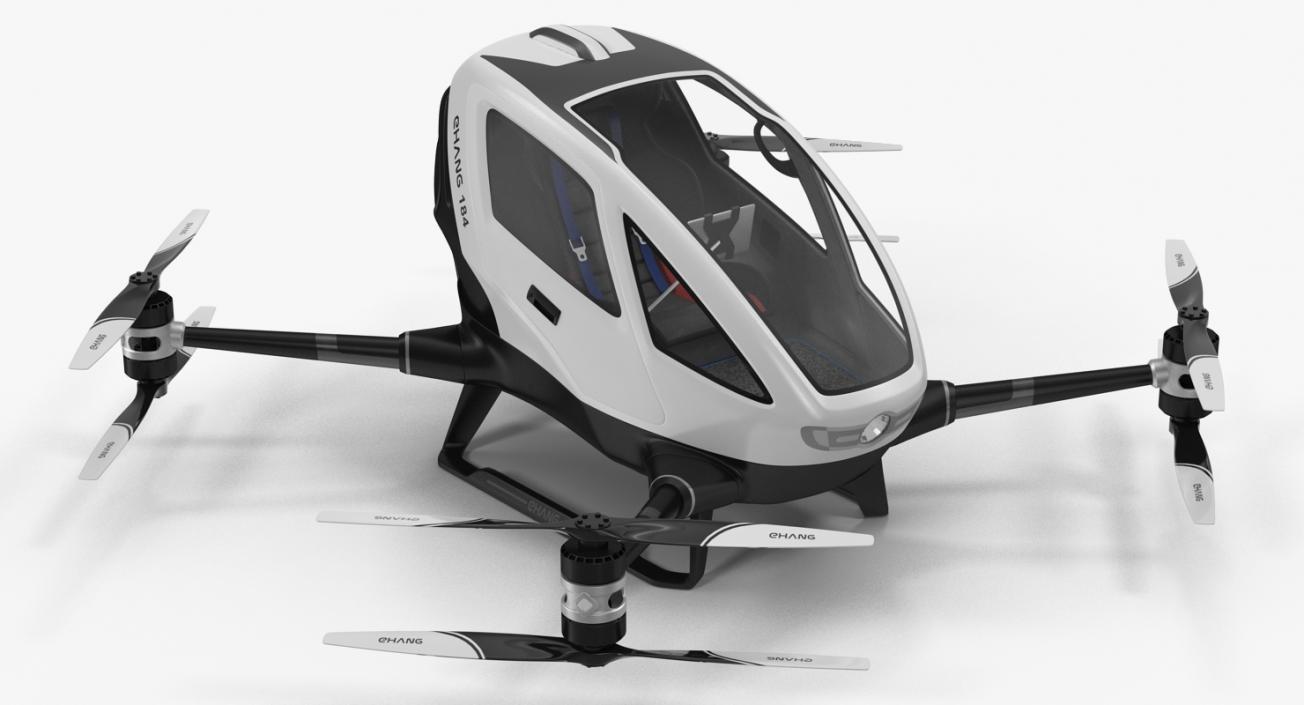 Autonomous Aerial Vehicle Ehang 184 Rigged 3D