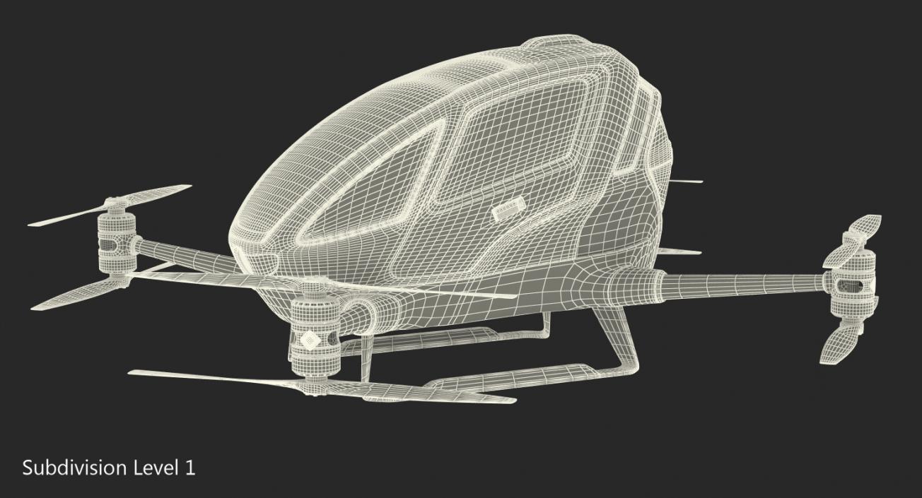 Autonomous Aerial Vehicle Ehang 184 Rigged 3D