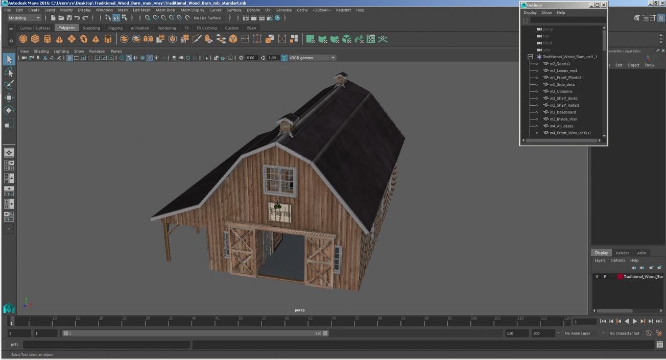 3D Traditional Wood Barn