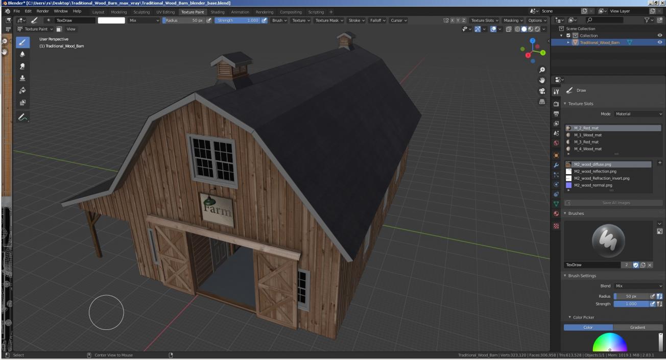 3D Traditional Wood Barn