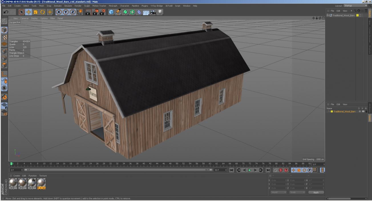 3D Traditional Wood Barn