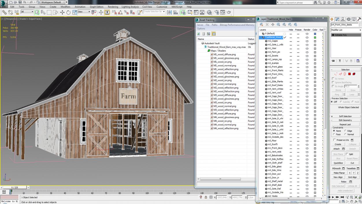 3D Traditional Wood Barn