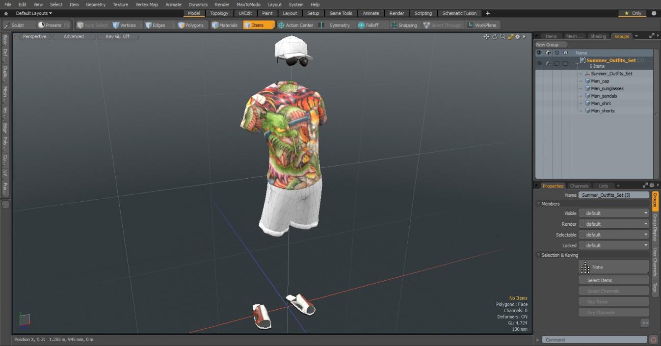 3D Summer Outfits Set model