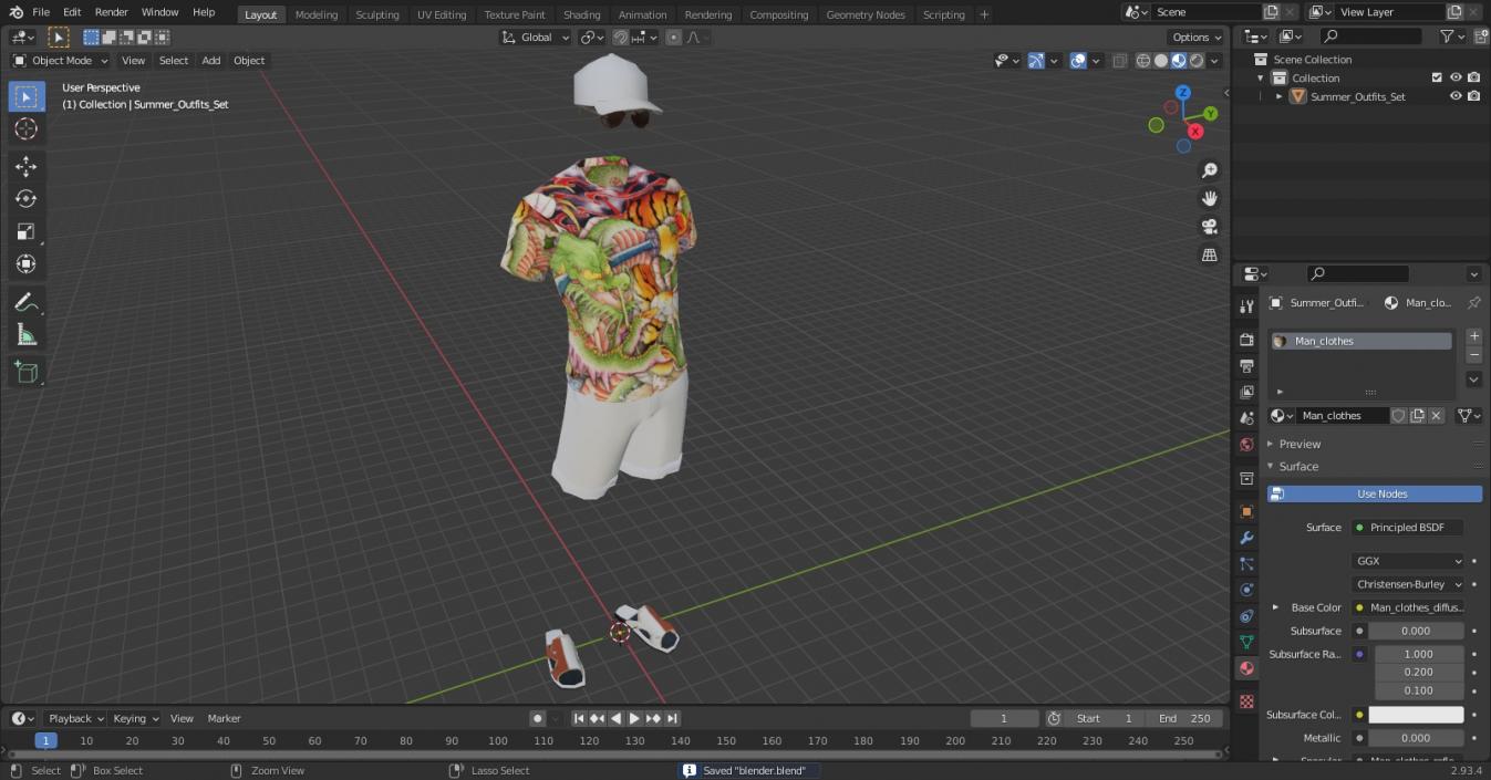 3D Summer Outfits Set model