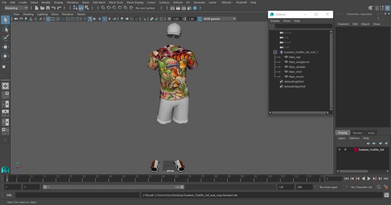 3D Summer Outfits Set model