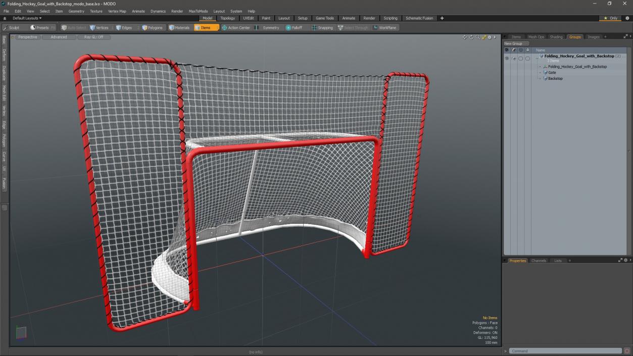 3D model Folding Hockey Goal with Backstop 2