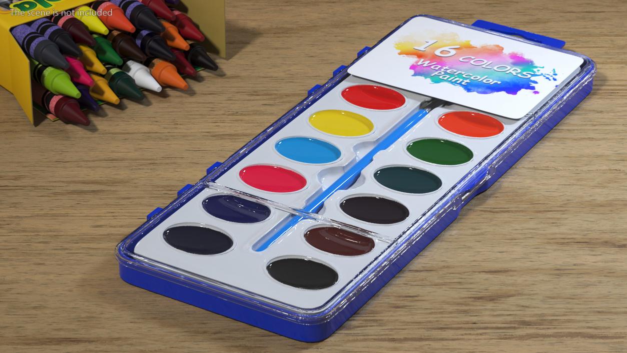 3D Watercolor Paint Set for Kids Fur model