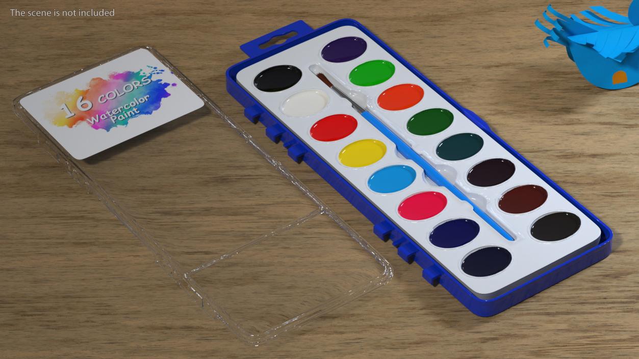 3D Watercolor Paint Set for Kids Fur model