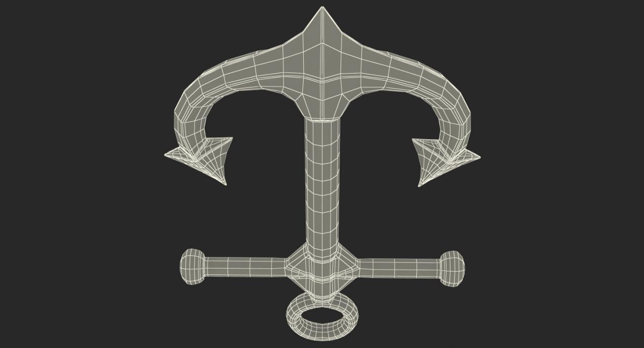 3D Silver Anchor model