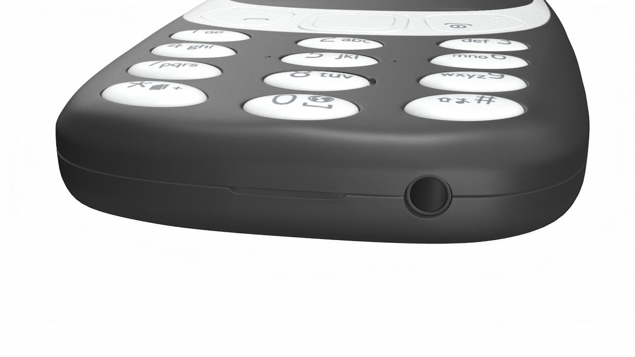 3D Modern Push-button Telephone Black 2