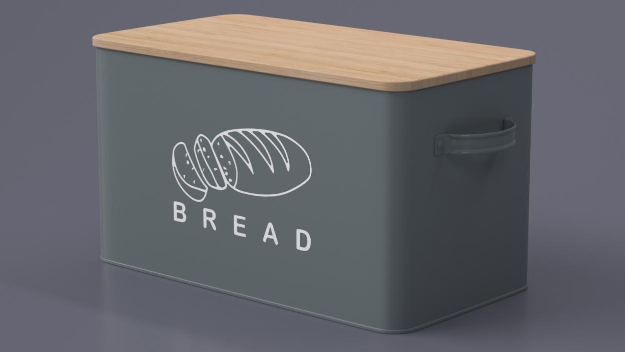 3D Kitchen Bread Box Grey Small model