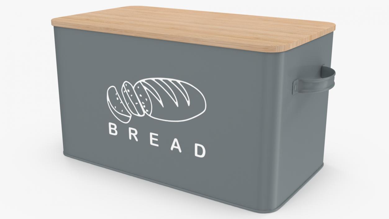 3D Kitchen Bread Box Grey Small model