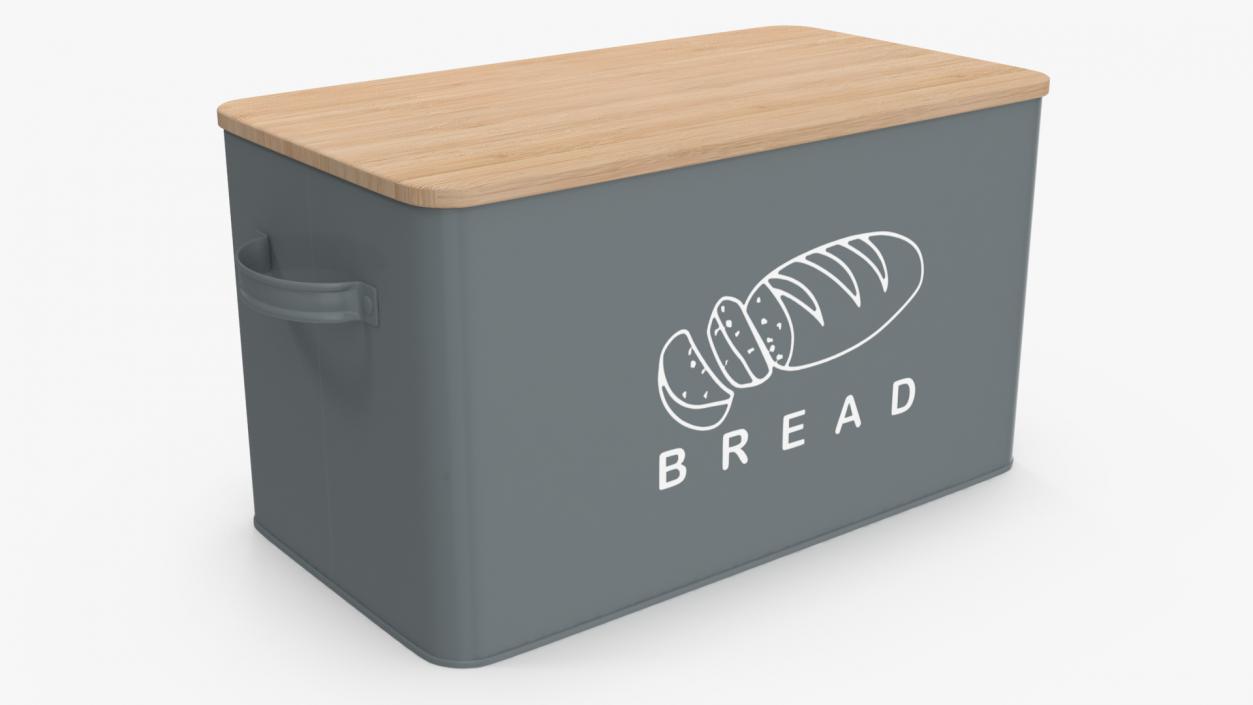 3D Kitchen Bread Box Grey Small model