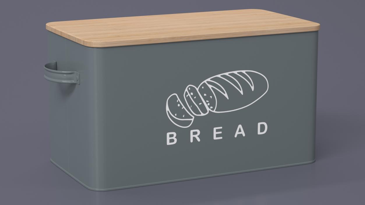 3D Kitchen Bread Box Grey Small model