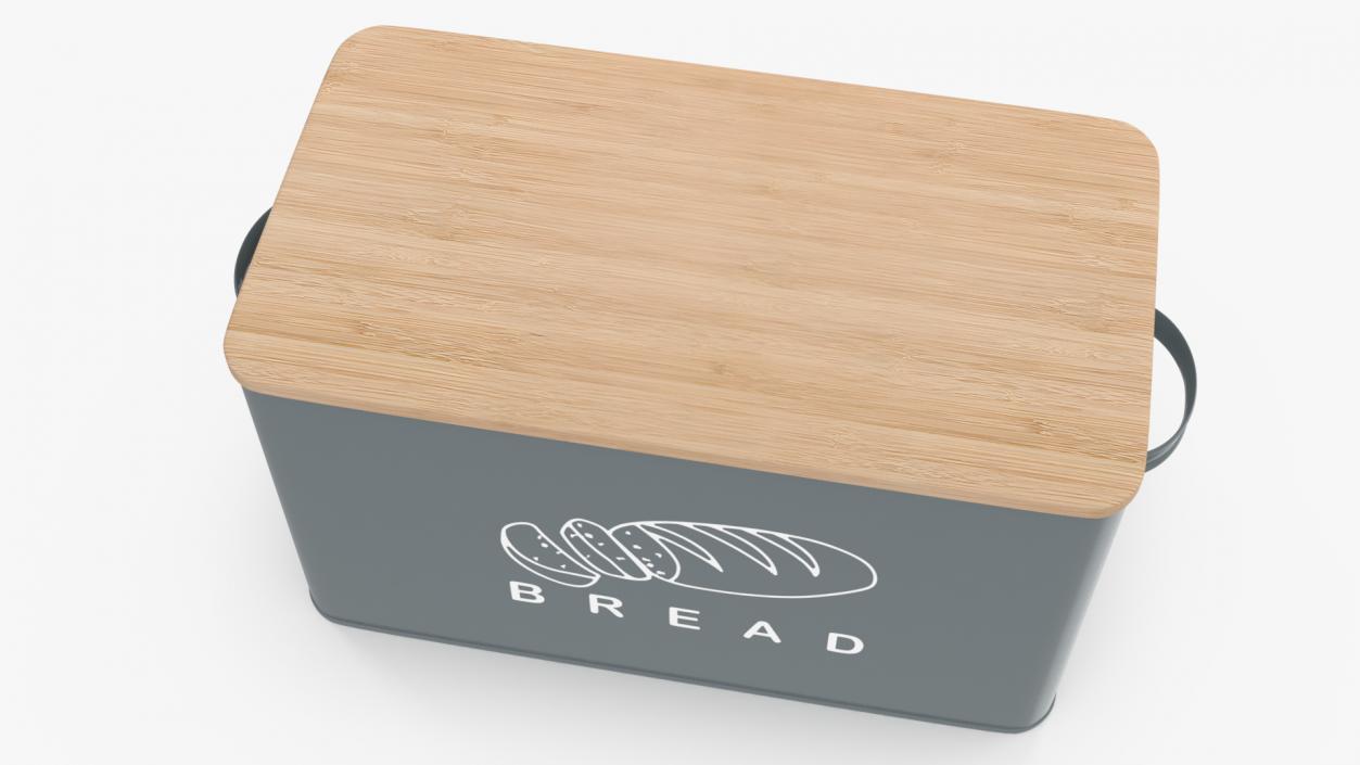 3D Kitchen Bread Box Grey Small model