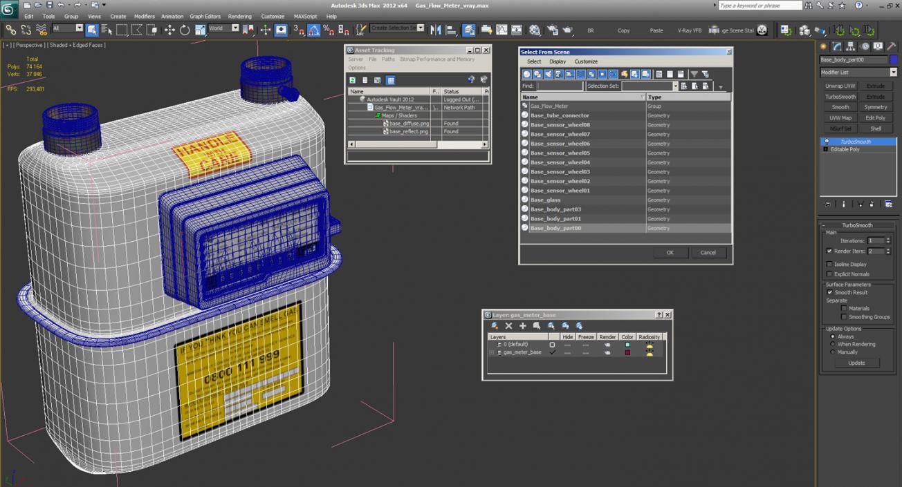 Gas Flow Meter 3D model