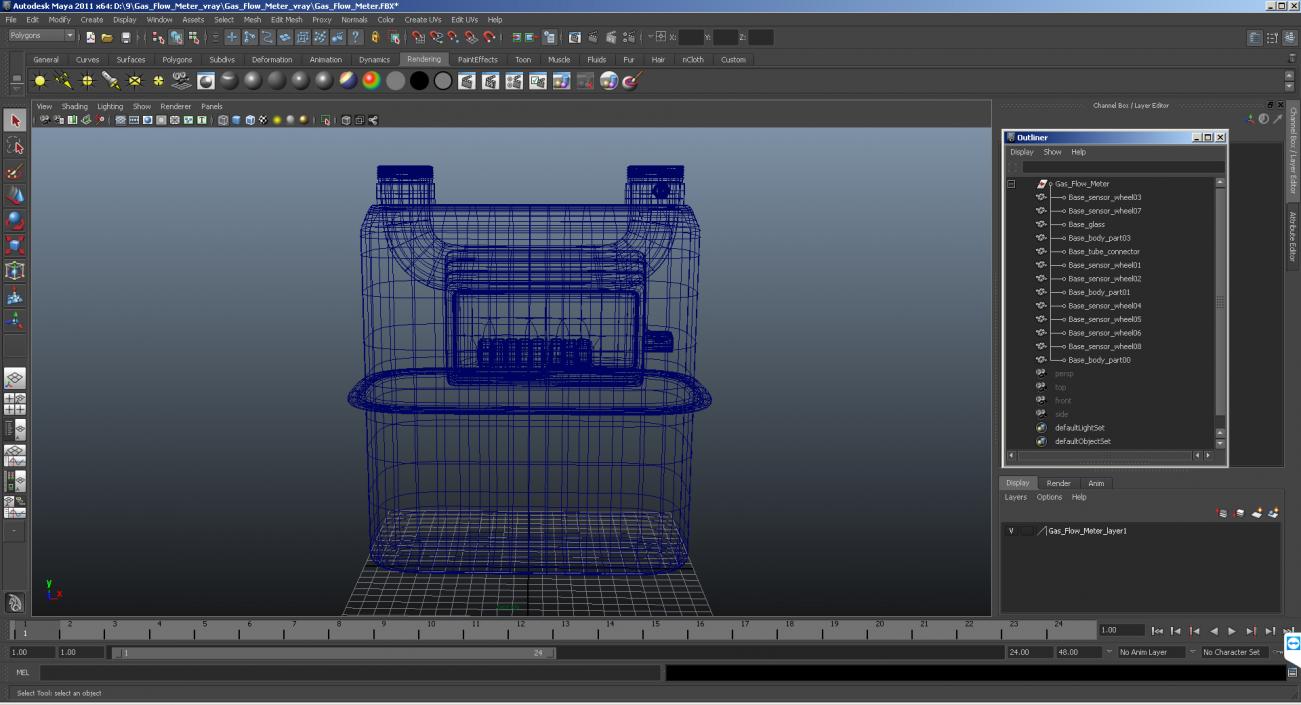 Gas Flow Meter 3D model