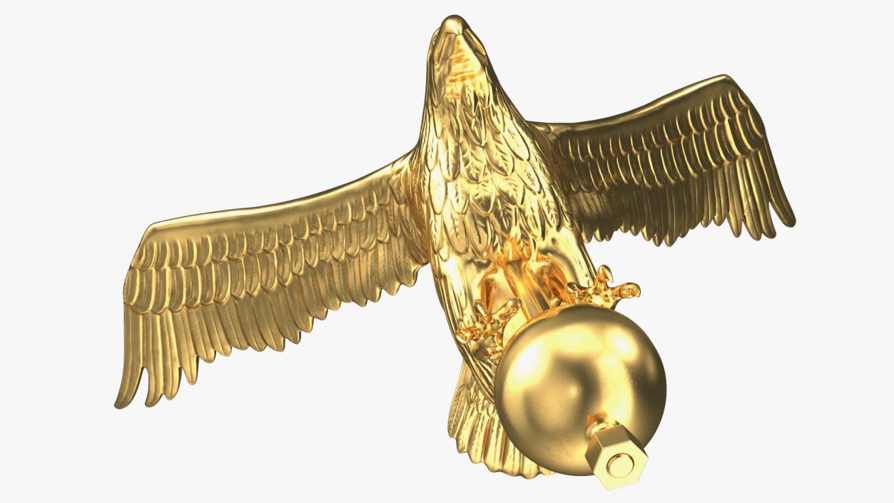 3D Gold Eagle Flagpole Topper