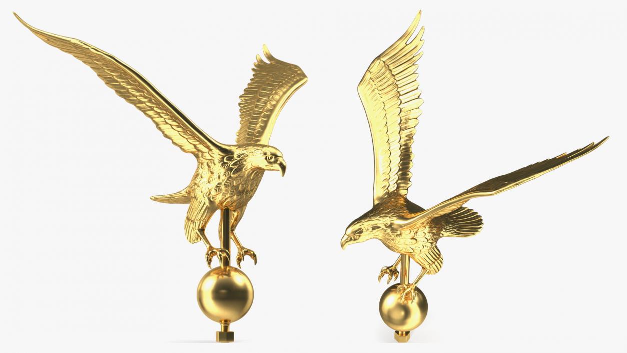 3D Gold Eagle Flagpole Topper