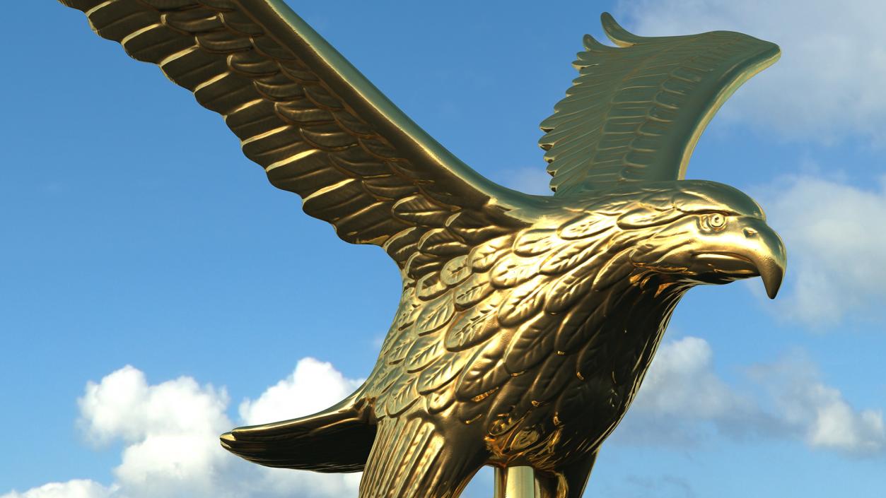 3D Gold Eagle Flagpole Topper