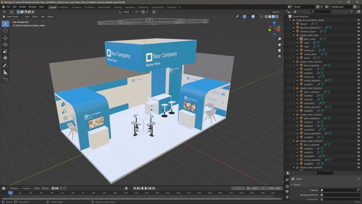 Trade Show Exhibition Stand 2 3D model