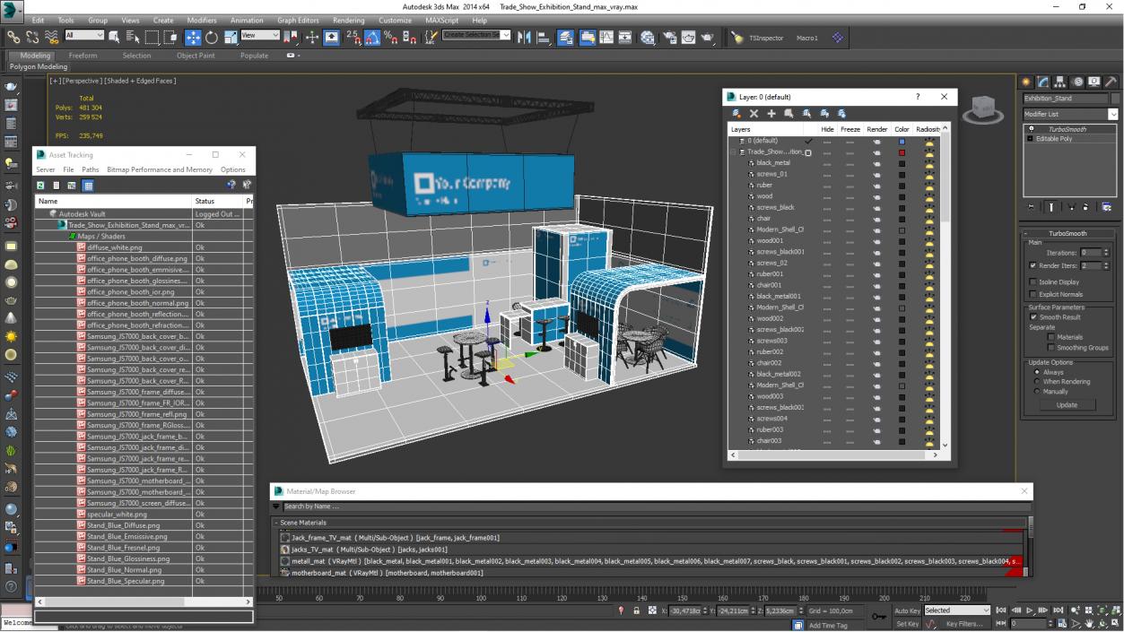 Trade Show Exhibition Stand 2 3D model