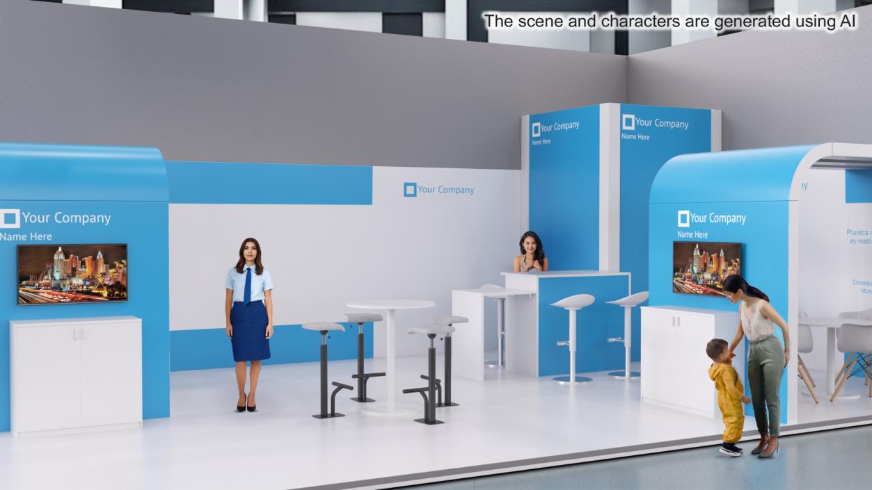 Trade Show Exhibition Stand 2 3D model