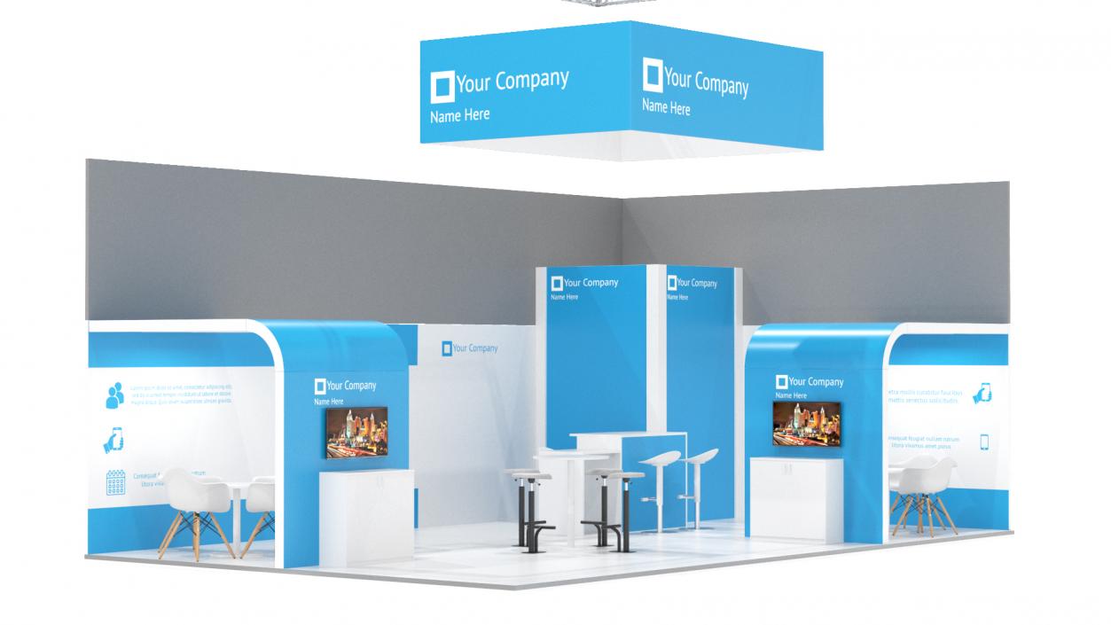 Trade Show Exhibition Stand 2 3D model