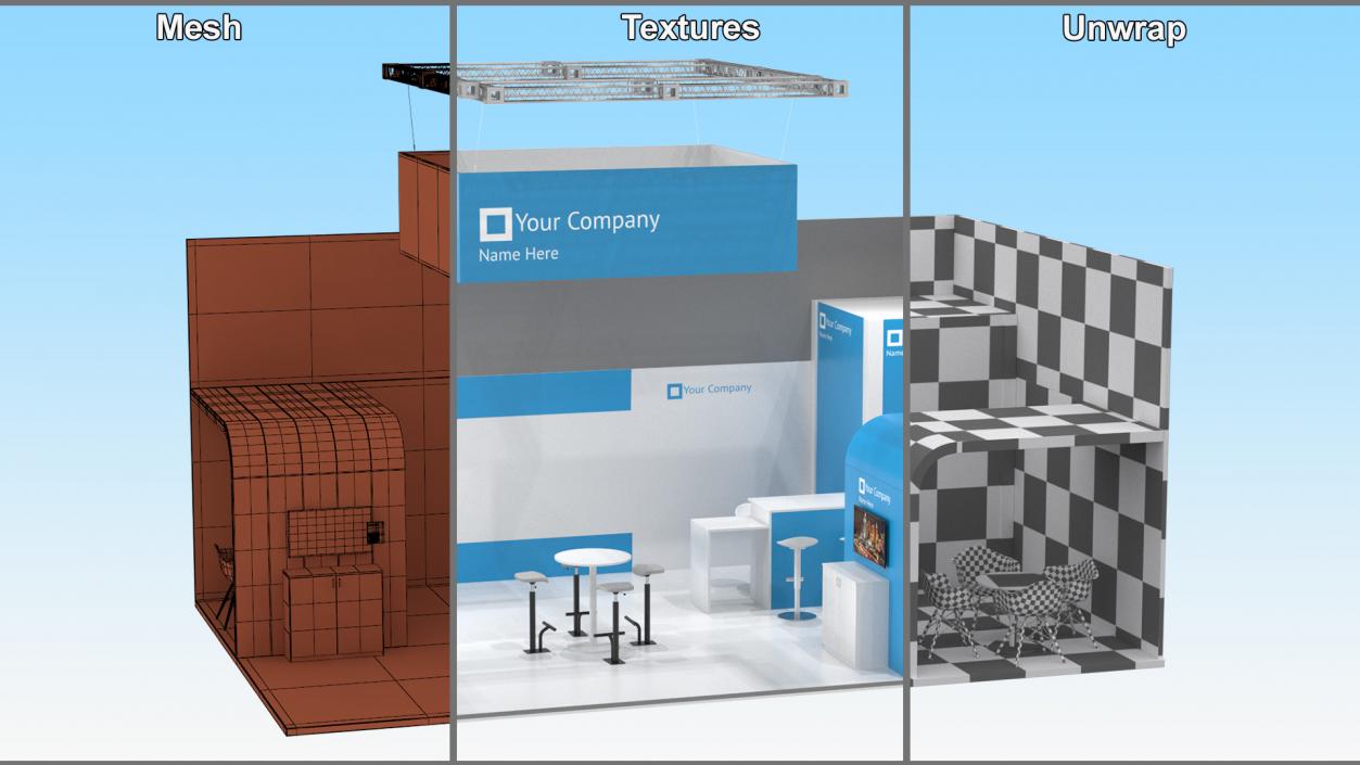 Trade Show Exhibition Stand 2 3D model