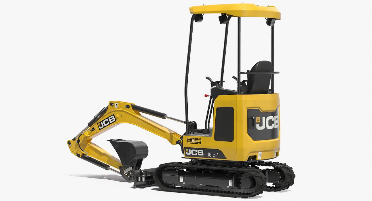 3D Mini Excavator JCB 18Z1 Clean Rigged