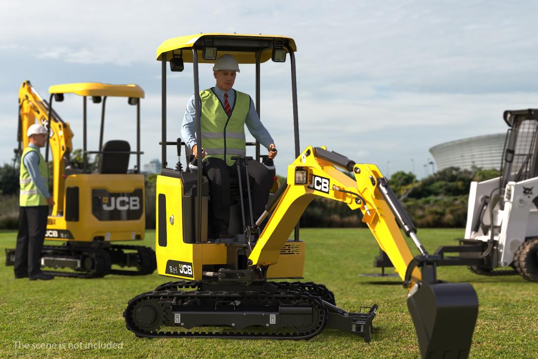 3D Mini Excavator JCB 18Z1 Clean Rigged