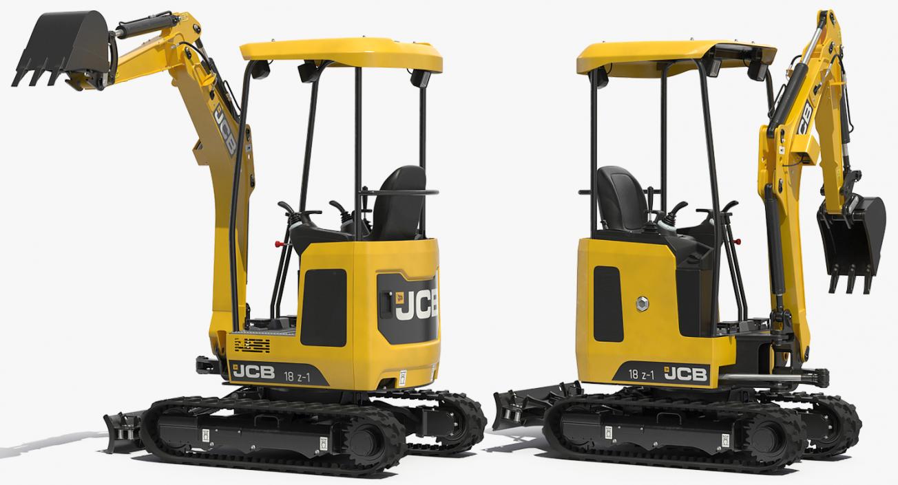 3D Mini Excavator JCB 18Z1 Clean Rigged